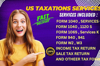 prepare and e file USA tax returns 1065, 1040, 1120