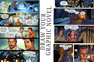 draw comic page, comic book, manhwa, fantasy comic ,graphic novel, anime manga