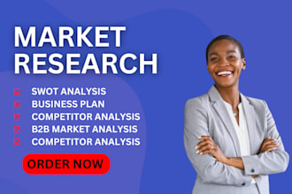do market research, swot analysis, competitor analysis, business plan pitch deck