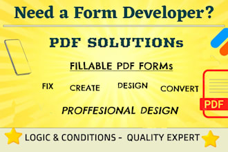create fillable pdf forms or design and convert ms word, excel form documents