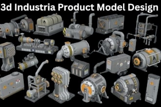 do 3d modeling for 3d industrial product design product rendering rigging video