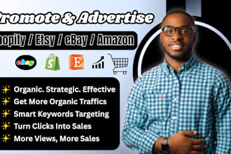 promote your shopify, etsy, ebay or amazon store to increase traffics and sales