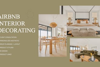 interior decorate and a design a brand for your airbnb