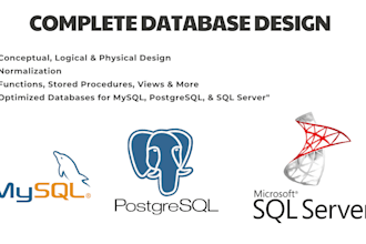 design custom databases for mysql, sql server, or postgresql