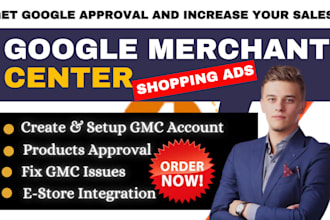 setup and fix google merchant center issues, shopping ads campaign shopify sales