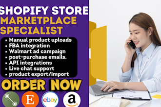 setup shopify marketplace ebay amazon etsy facebook walmart integration bonanza
