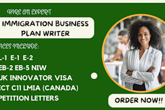 write an immigration business plan expert opinion letter for eb2 niw, 01, e2, l1
