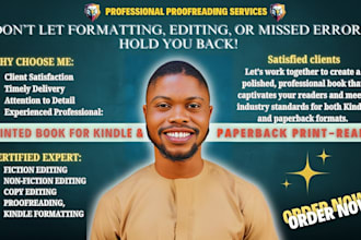 do expert proofreading, editing and formatting your manuscript for amazon kindle