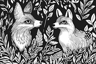 do artistic linocut illustration in my style