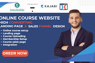 setup thinkific, teachable, podia, kajabi course website, learnworlds