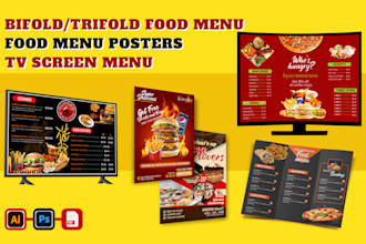 design menu professional restaurant menu digital TV screen menu cafe menu