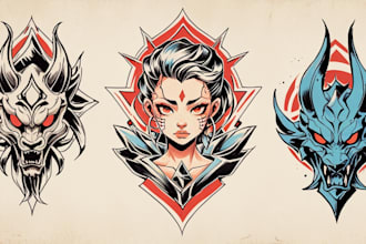 custom drawing your traditional or old school tattoo design