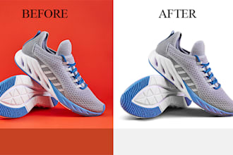 remove background and retouch ecommerce product photos