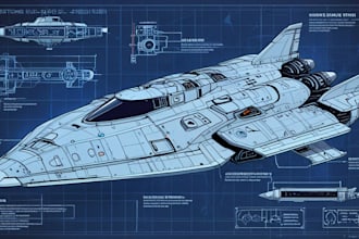 make concept art spaceship or vehicle design