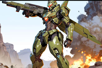 do illustration and concept mecha, gundam, and robot
