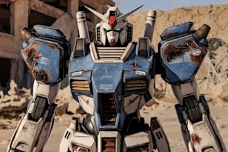 draw mecha robot,armor,gundam in anime style