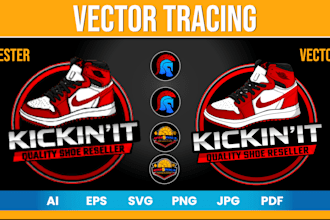 do vector tracing from any format to ai, eps, svg, png, etc