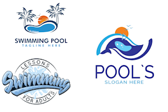 create summer pool spa logo for your