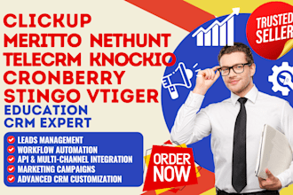 do clickup meritto nethunt telecrm knockio cronberry stingo vtiger education crm
