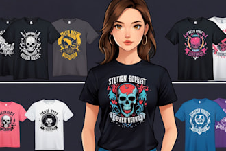 do custom t shirt design and t shirt illustration