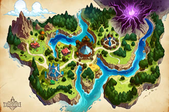make fantasy map illustration for dnd, novels and games