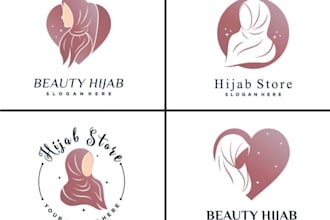 create a amazing hijab logo design for a modern islamic store