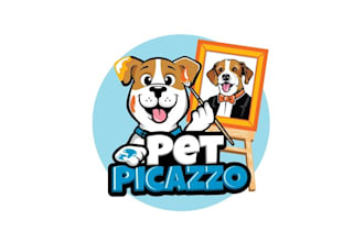 create playful comic style pet lovers logo
