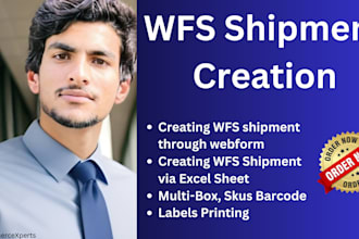 create walmart listing and wfs shipment and walmart wfs