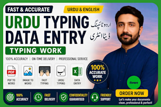 do  urdu typing,  and data entry typing work in ms word professionally