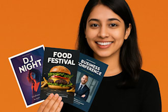 design creative party , food , corporate and church flyer