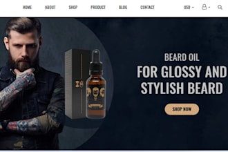design profitable beard oil shopify store hair grooming store hair care product