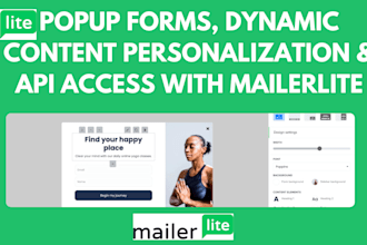 create popup forms dynamic content personalization API access with mailerlite