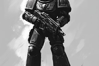 make a stunning warhammer 40k character art