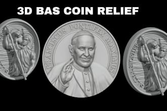 sculpt 3d coin model 3d bas relief 3d medallion cnc coin design for 3d printing