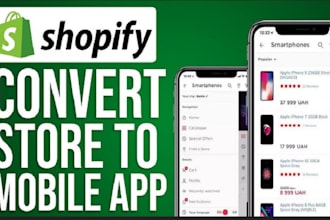 convert shopify store to ios and android app, mobile app development, hybrid