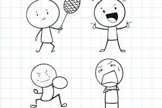 draw stickman and stick figure illustration