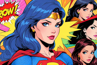 draw vector pop art illustration