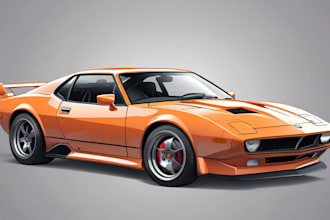 make amazing vector car portrait form your car