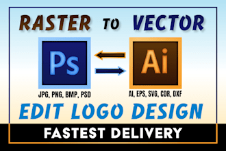 do vector tracing, convert files,fix edit modify logo design