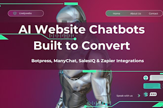 build ai gpt website chatbot with botpress manychat salesiq zapier