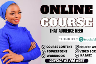 create online course content curriculum slide deck training manual