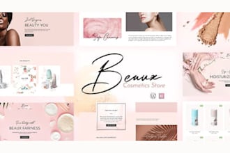 setup beauty salon store, skincare, spa, hair extension, cosmetics website