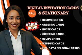 design etsy resume etsy digital product etsy invite cards digital cards resume