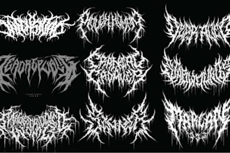 draw black death metal logo design deathcore gothic goregrind slam t shirt, band