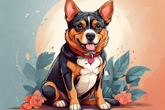 draw illustration pet portrait vector art