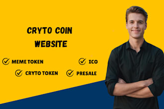 build rich design crypto token, meme coin, ico website, or landing page