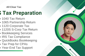 prepare 1040, 1065, 1120, and 1120s US tax returns for individuals and business