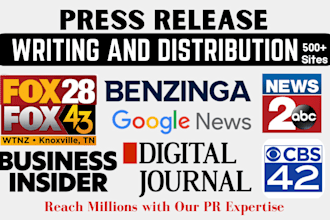 do press release writing and pr distribution, music, crypto in 500 press sites