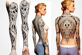 create custom tattoo design, tattoo sleeve