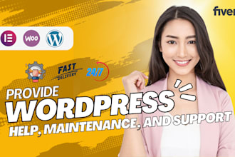 provide ongoing wordpress support, website maintenance, wordpress help